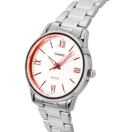 Casio Analog Edelstahl Mintblaues Zifferblatt Quarz LTP-1303DD-2AV Damenuhr