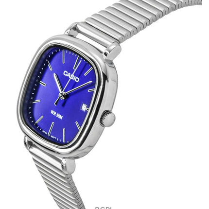 Casio Standard Analog Edelstahl Blaues Zifferblatt Quarz LTP-B166D-2AV Damenuhr