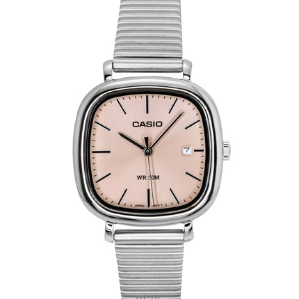 Casio Standard Analog Edelstahl Lachs Zifferblatt Quarz LTP-B166D-4AV Damenuhr