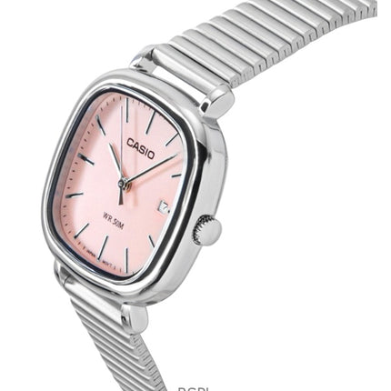 Casio Standard Analog Edelstahl Lachs Zifferblatt Quarz LTP-B166D-4AV Damenuhr