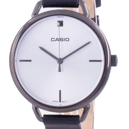 Casio Silber Zifferblatt Lederarmband Quarz LTP-E415GRL-1C LTPE415GRL-1C Damenuhr