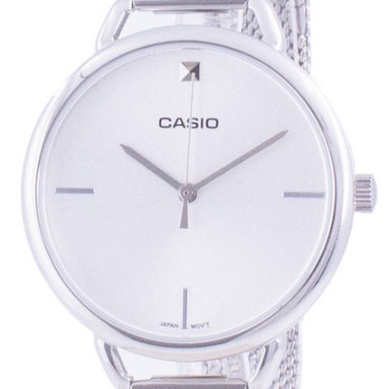 Casio Silber Zifferblatt Edelstahl Quarz LTP-E415M-7C LTPE415M-7C Damenuhr