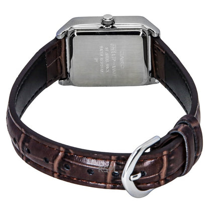 Casio Standard Analoges Lederarmband mit weißem Zifferblatt und Quarz LTP-V007L-7E2 Damenuhr