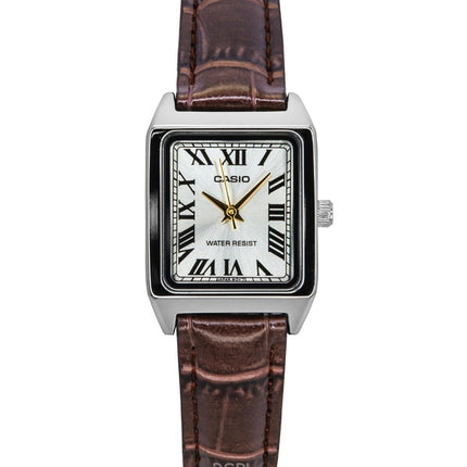 Casio Standard Analog Lederarmband Silber Zifferblatt Quarz LTP-V007L-9B Damenuhr