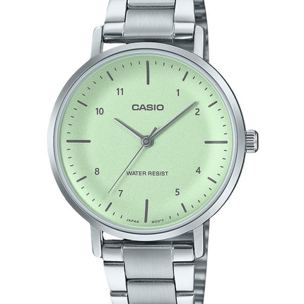 Casio Standard Analog Edelstahl Mintgrün Zifferblatt Quarz LTP-VT03D-3B Damenuhr
