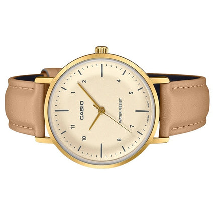 Casio Standard Analog Lederarmband Lachs Zifferblatt Quarz LTP-VT03GL-4B Damenuhr