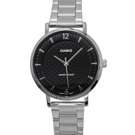 Casio Standard Analog Edelstahl Schwarzes Zifferblatt Quarz LTP-VT04D-1A Damenuhr