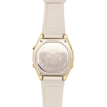 Casio Digitaluhr mit Kunstharzarmband, cremefarbenem Zifferblatt, Quarzwerk, LW-204-9A, Unisex