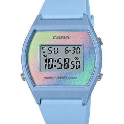 Casio Digital Blue Resin Strap Mehrfarbiges Zifferblatt Quarz LW-205H-2 Damenuhr