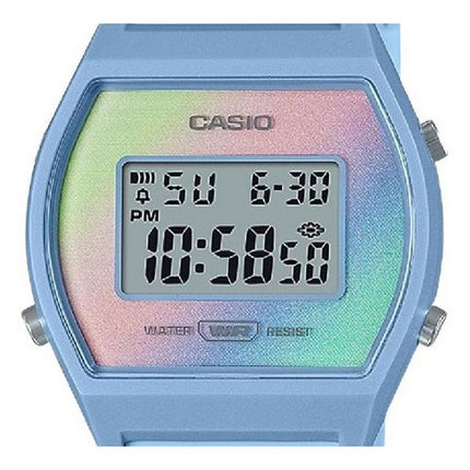 Casio Digital Blue Resin Strap Mehrfarbiges Zifferblatt Quarz LW-205H-2 Damenuhr
