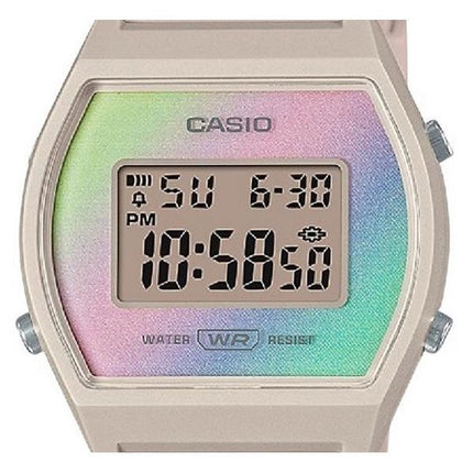 Casio Damenuhr LW-205H-4 mit digitalem Kunstharzarmband und Quarz-Zifferblatt mit mehrfarbigem Zifferblatt