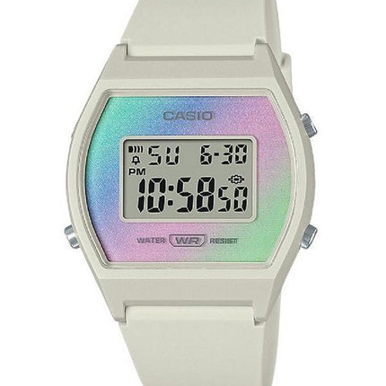 Casio Damenuhr LW-205H-8 mit digitalem Kunstharzarmband und mehrfarbigem Quarzzifferblatt