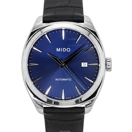 Mido Belluna Royal Gent Schwarzes Lederarmband Blaues Zifferblatt Automatik M024.507.16.041.00 Herrenuhr