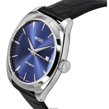 Mido Belluna Royal Gent Schwarzes Lederarmband Blaues Zifferblatt Automatik M024.507.16.041.00 Herrenuhr