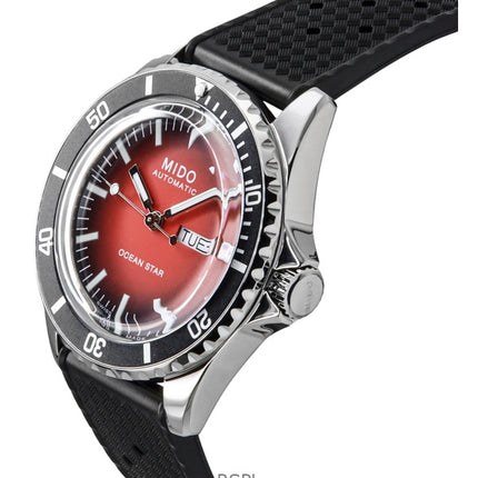 Mido Ocean Star Tribute Gradient Kautschukarmband Rotes Zifferblatt Automatische Taucheruhr M026.830.17.421.00 200M Herrenuhr