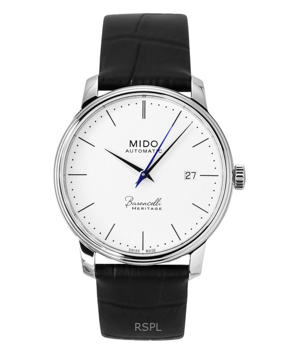 Mido Baroncelli Heritage Lederarmband weißes Zifferblatt Automatik M027.407.16.010.00 Herrenuhr