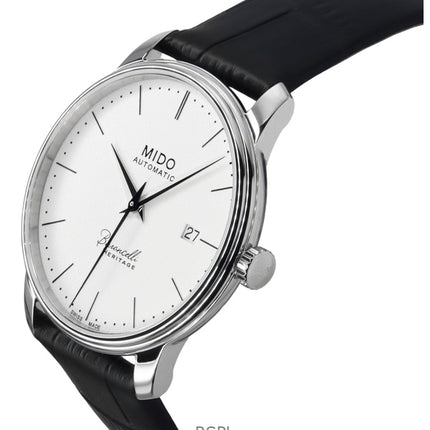 Mido Baroncelli Heritage Lederarmband weißes Zifferblatt Automatik M027.407.16.010.00 Herrenuhr