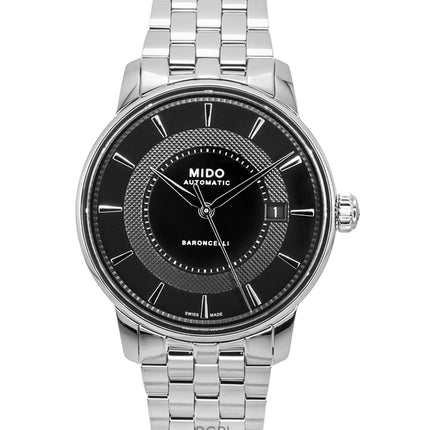 Mido Baroncelli Signature Edelstahl Schwarzes Zifferblatt Automatik M037.407.11.051.01 Herrenuhr