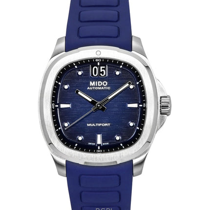 Mido Multifort TV Big Date Kautschukarmband Blaues Zifferblatt Automatik M049.526.17.041.00 100M Herrenuhr