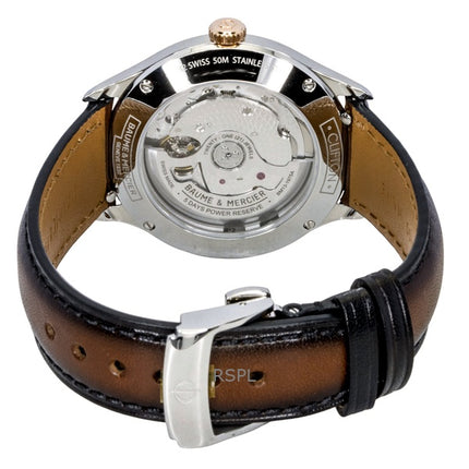 Baume &amp; Mercier Clifton Herrenuhr mit Lederarmband, braunem Zifferblatt und Automatikwerk, Modell M0A10713