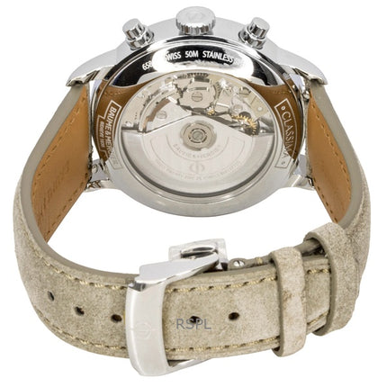 Baume &amp; Mercier Classima Chronograph Herrenuhr mit Lederarmband, beigem Zifferblatt und Automatikwerk, Modell M0A10782