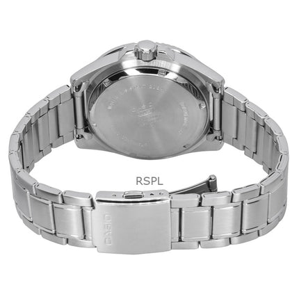 Casio Standard Analog Edelstahl schwarzes Zifferblatt Quarz MDV-107D-3 200M Herrenuhr