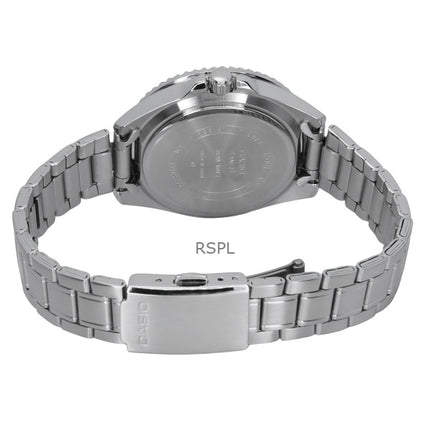 Casio Standard Analog Edelstahl schwarzes Zifferblatt Quarz MDV-10D-1A2 Herrenuhr