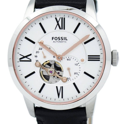 Fossilen Townsman automatische schwarzes Leder Armband ME3104 Herrenuhr