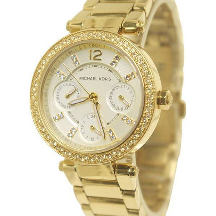 Michael Kors Mini Parker Champagner Glitz Zifferblatt Kristalle MK6056 Damenuhr