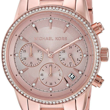 Michael Kors Ritz Chronograph Quarz Diamant Akzent MK6357 Damenuhr