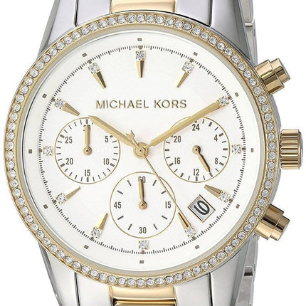 Michael Kors Ritz Chronograph Quarz Diamant Akzent MK6474 Damenuhr