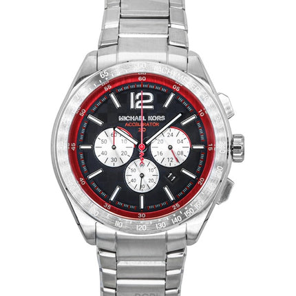 Michael Kors Oversized Accelerator 2.0 Chronograph Edelstahl Schwarzes Zifferblatt Quarz MK9176 Herrenuhr