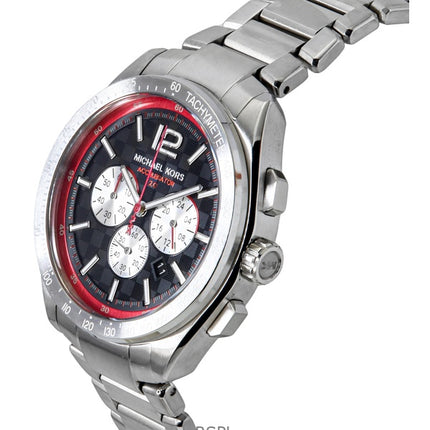 Michael Kors Oversized Accelerator 2.0 Chronograph Edelstahl Schwarzes Zifferblatt Quarz MK9176 Herrenuhr