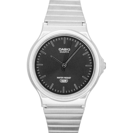 Casio Analog-Uhr aus Edelstahl mit silbernem Sonnenschliff-Zifferblatt, Quarz, Modell MQ-24DA-1A, Unisex