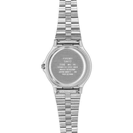 Casio Analog-Uhr aus Edelstahl mit silbernem Sonnenschliff-Zifferblatt, Quarz, Modell MQ-24DA-1A, Unisex