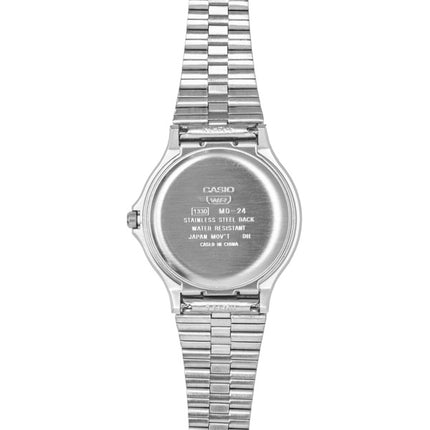 Casio Analog-Uhr aus Edelstahl mit blauem Zifferblatt, Quarzwerk, Modell MQ-24DA-2A, Unisex