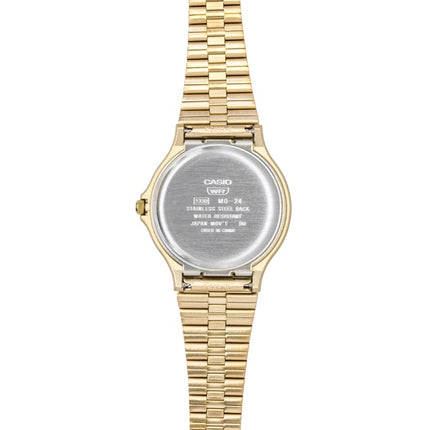 Casio Analoguhr mit Harzarmband, schwarzem Zifferblatt, Quarzwerk, Modell MQ-24GA-1A, Unisex
