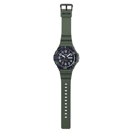Casio Analog Army Green Resin Band Quarz MRW-210H-3A MRW210H-3 100M Herrenuhr