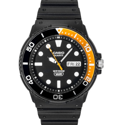 Casio analoge Herrenuhr mit Kunstharzarmband, schwarzes Zifferblatt, Quarz MRW-230H-1E4V 100M