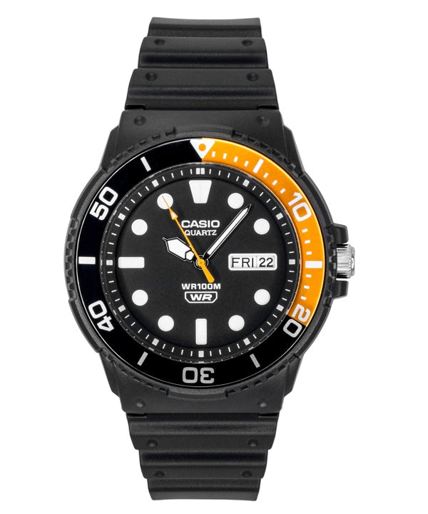 Casio analoge Herrenuhr mit Kunstharzarmband, schwarzes Zifferblatt, Quarz MRW-230H-1E4V 100M