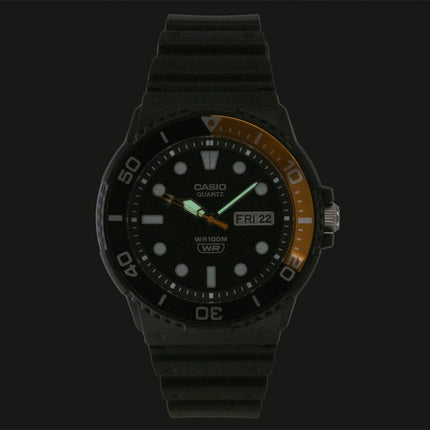 Casio analoge Herrenuhr mit Kunstharzarmband, schwarzes Zifferblatt, Quarz MRW-230H-1E4V 100M