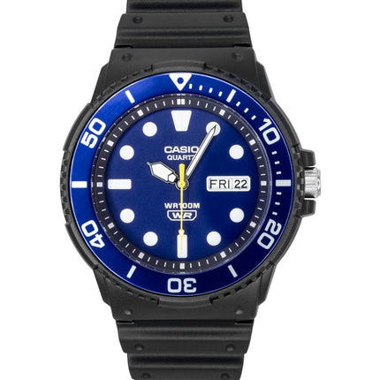 Casio Herrenuhr mit analogem Harzarmband, blauem Zifferblatt und Quarz MRW-230H-2EV 100M