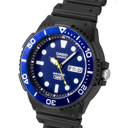 Casio Herrenuhr mit analogem Harzarmband, blauem Zifferblatt und Quarz MRW-230H-2EV 100M