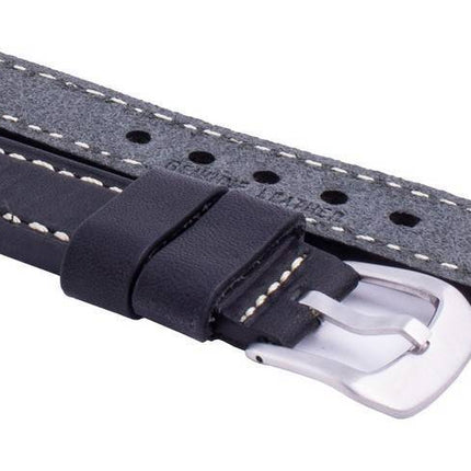 Verhältnis MS9 Schwarzes Lederband 22mm