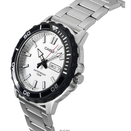 Casio Standard Analog Edelstahl Silber Zifferblatt Quarz MTD-125D-7AV 100M Herrenuhr