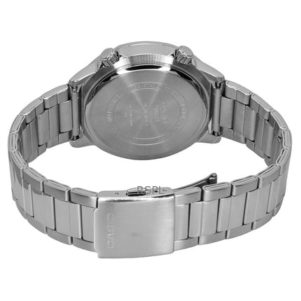 Casio Standard Analog Edelstahl schwarzes Zifferblatt Quarz MTD-130D-1A2V 100M Herrenuhr