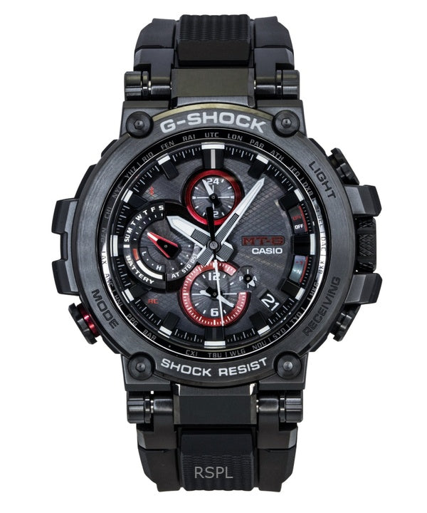 Casio G-Shock MT-G Analog Smartphone Link Harzarmband Schwarzes Zifferblatt Solar MTG-B1000B-1A 200M Herrenuhr