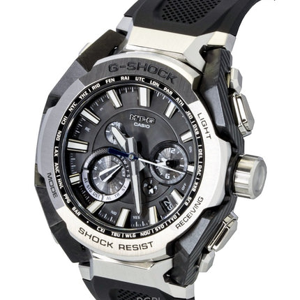 Casio G-Shock MT-G Herrenuhr mit Harzarmband, analogem schwarzem Zifferblatt, Solarfunktion, wasserdicht bis 200 m (MTG-B4000-1A).