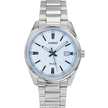 Casio Standard Analog Edelstahl Hellblaues Zifferblatt Quarz MTP-1302DA-2A2V Herrenuhr