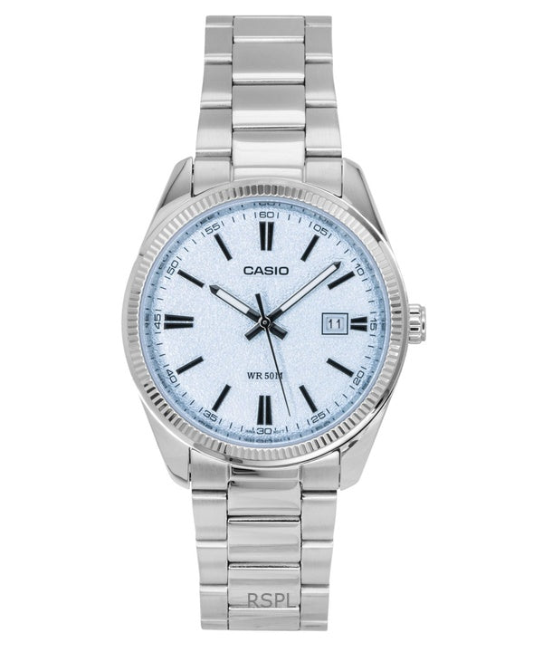 Casio Standard Analog Edelstahl Hellblaues Zifferblatt Quarz MTP-1302DA-2A2V Herrenuhr